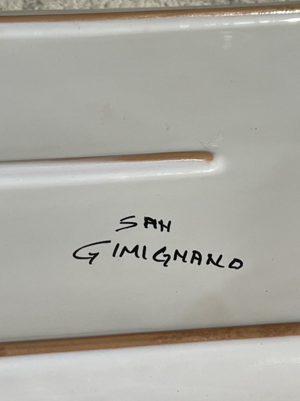 Signed San Gimignano Tray Hand-Painted Italy Ceramic 14.5" Raphaellesco Dragon - Picture 8 of 8